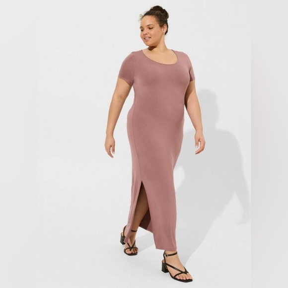 Torrid Mauve Maxi Slit Dress - NEW - Size 10/12 (00)